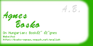 agnes bosko business card